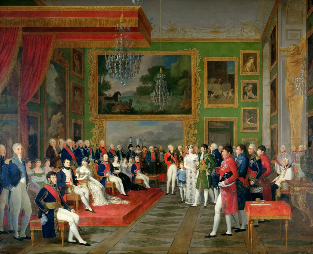 Casamento do príncipe Eugène de Beauharnais e da princesa Augusta da Baviera, 13 de janeiro de 1806 de Francois Guillaume Menageot