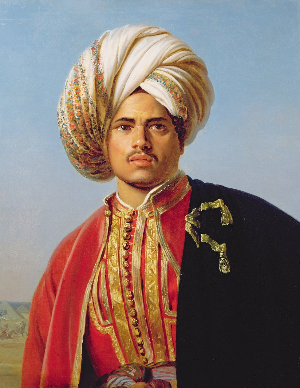 Guerreiro otomano de turbante de Francois Henri Alexandre La Fond