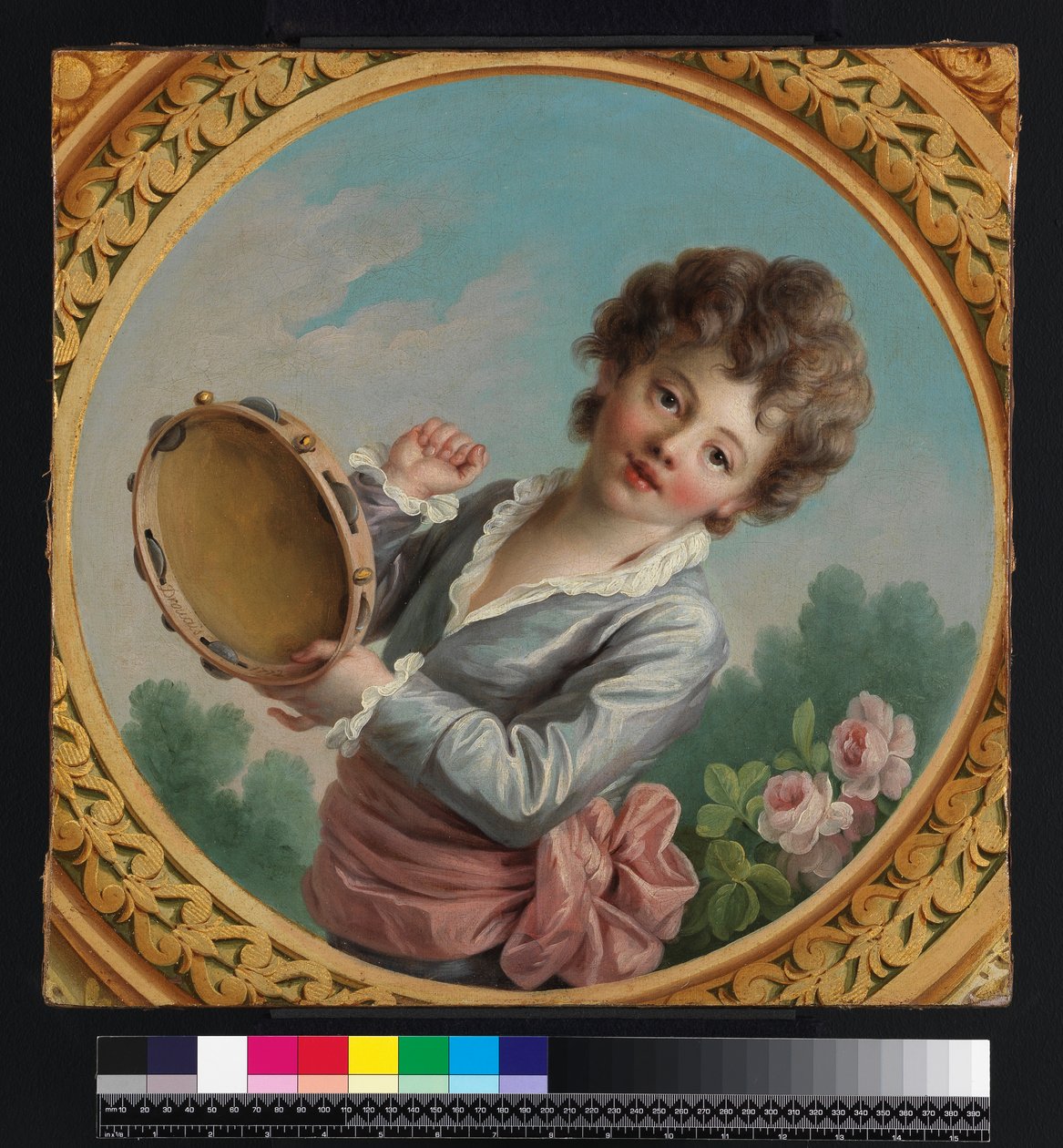 Criança com pandeiro, 1772 de Francois Hubert Drouais