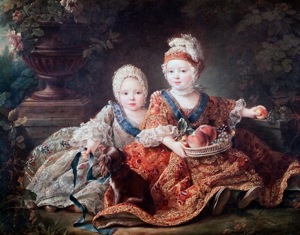 Duque de Berry (depois Luís XVI) e Conde de Provença (depois Luís XVIII) quando crianças de Francois Hubert Drouais