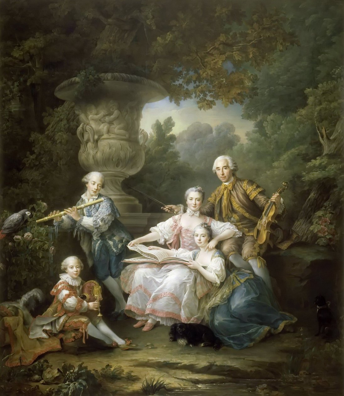 Luís II do Bouchet de Sourches com sua família de Francois Hubert Drouais