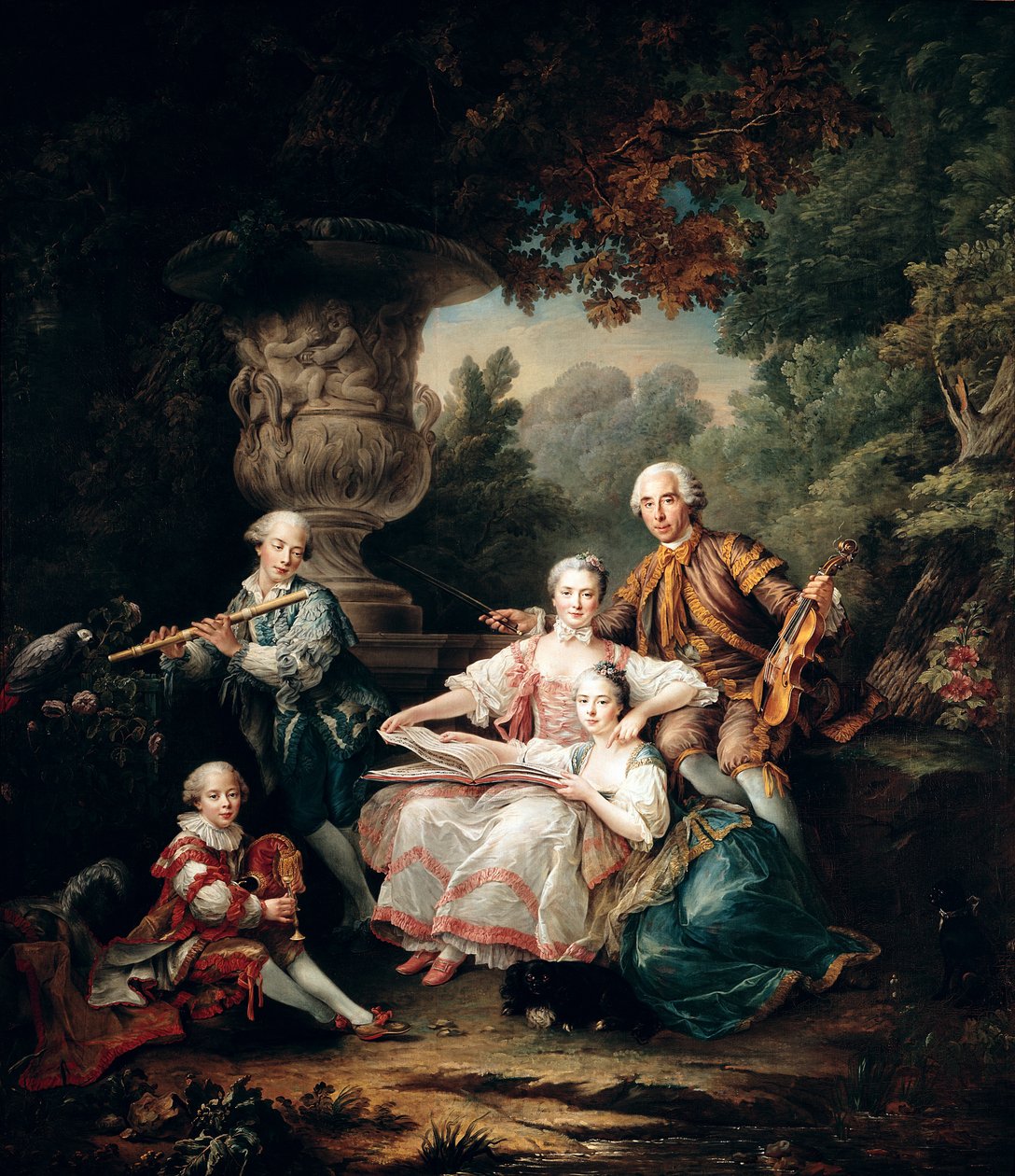 Louis du Bouchet (1645-1716) Marquês de Sourches e sua família, 1750 de Francois Hubert Drouais
