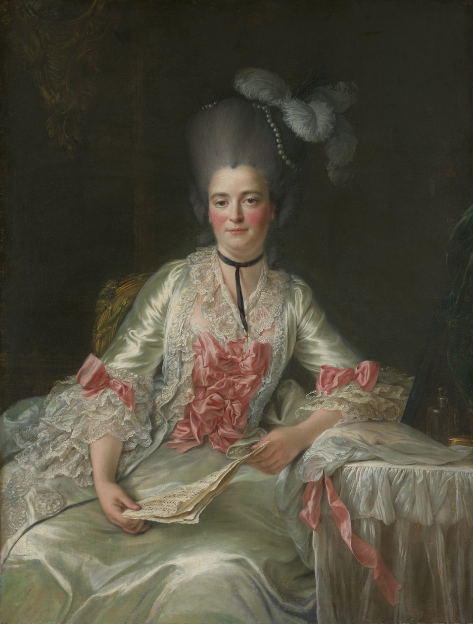 Marie Rinteau, chamada Mademoiselle de Verrières, 1761. de Francois Hubert Drouais