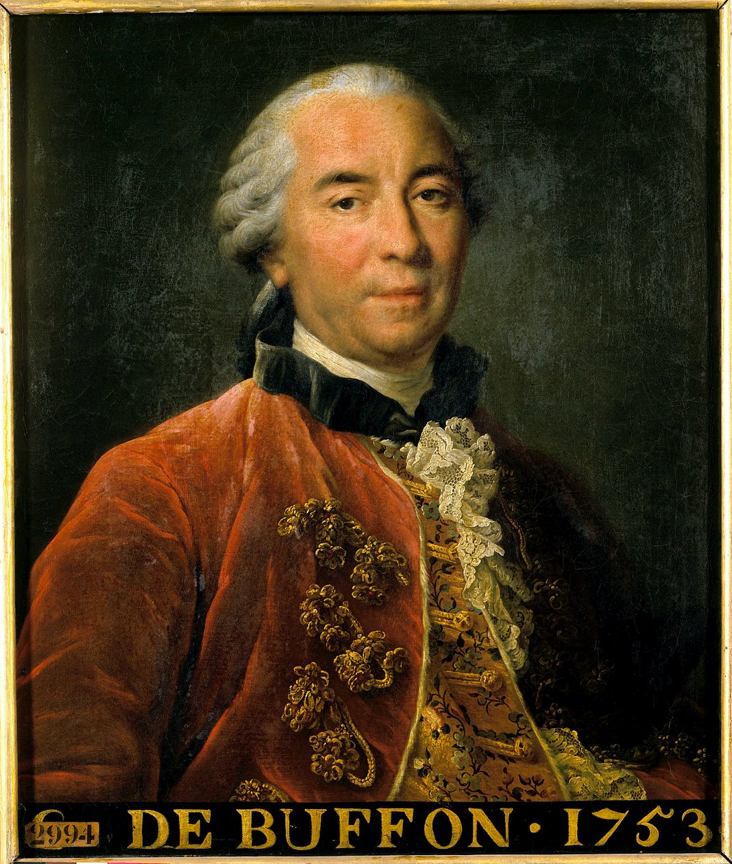 Retrato de Georges Louis Leclerc, Conde de Buffon, intendente dos jardins reais, naturalista e escritor (1707-1788). Pintura após o original de François Hubert Drouais (1727-1775). Dim 0,63 x 0,52. Versailles. Museu do Château de Francois Hubert Drouais