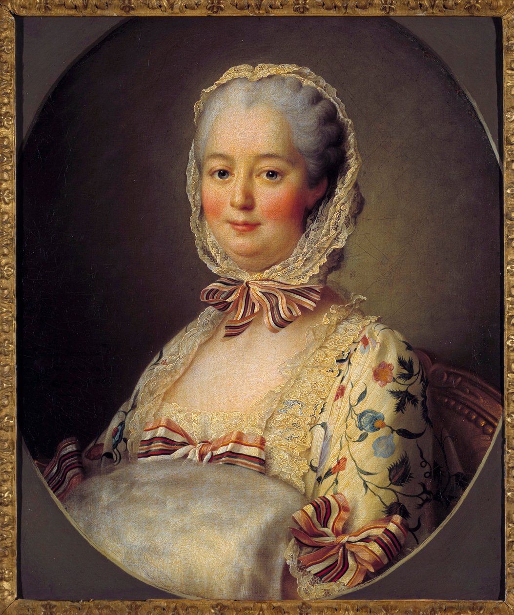 Retrato de Jeanne Antoinette Poisson, Marquesa de Pompadour (conhecida como Madame de Pompadour) de Francois Hubert Drouais