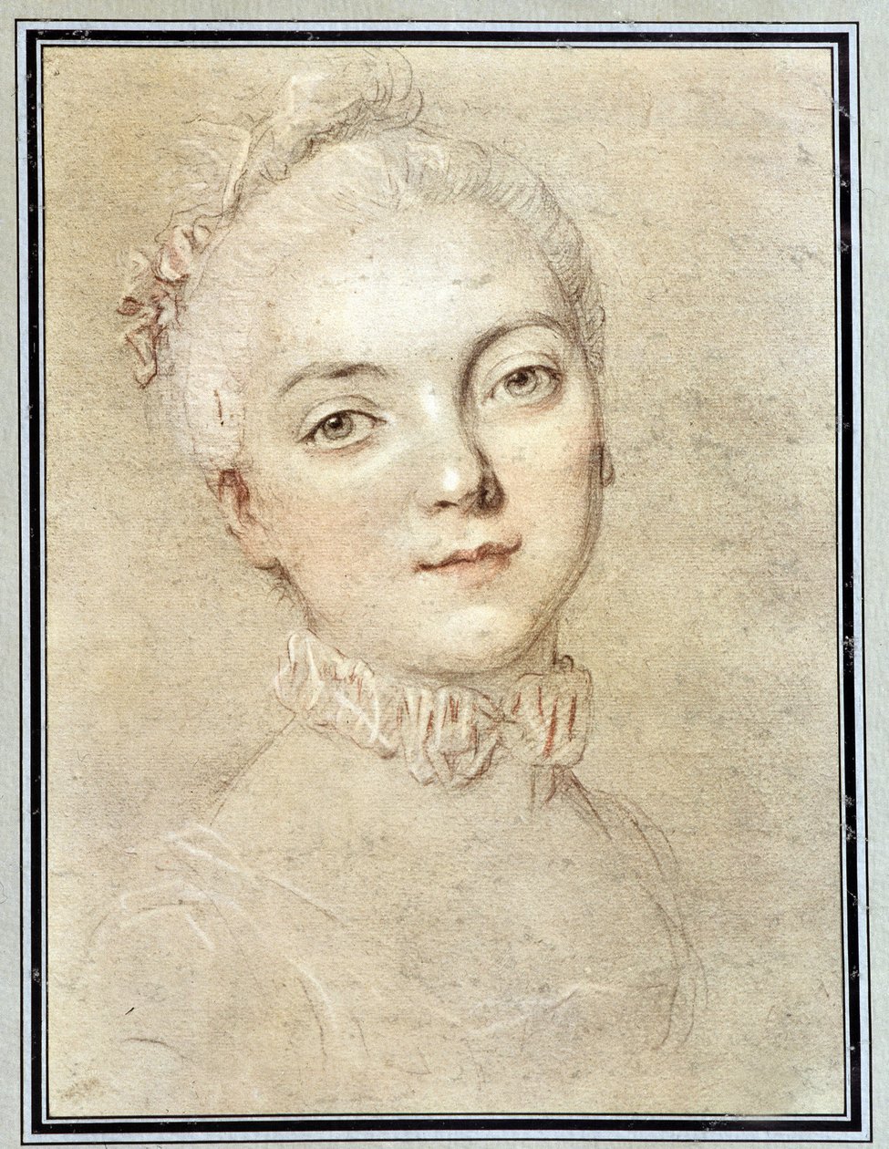 Retrato de Jeanne Becu, Condessa (ou Madame) de Barry (1743-1793) - desenho de François Drouais de Francois Hubert Drouais