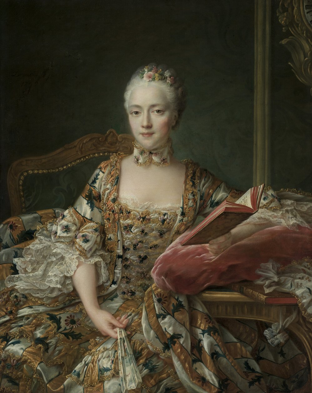 Retrato da Marquesa d "Aguirandes, 1759 de Francois Hubert Drouais