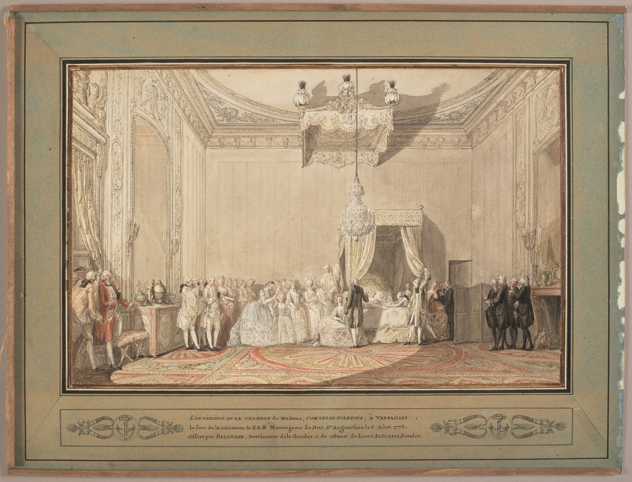 Interior do quarto de dormir em Versalhes de Marie-Thérèse de Savoie, condessa d