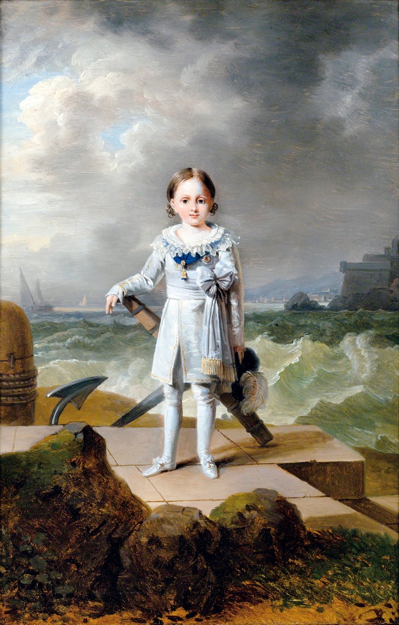 Retrato do Príncipe Napoleão Louis Bonaparte (1804-1831) (Retrato de Napoleão-Louis Bonaparte) Pintura de François-Joseph Kinson (1770-1839) por volta de 1810 - Óleo sobre tela, 33x22 - Colecção Privada de Francois Josephe Kinson