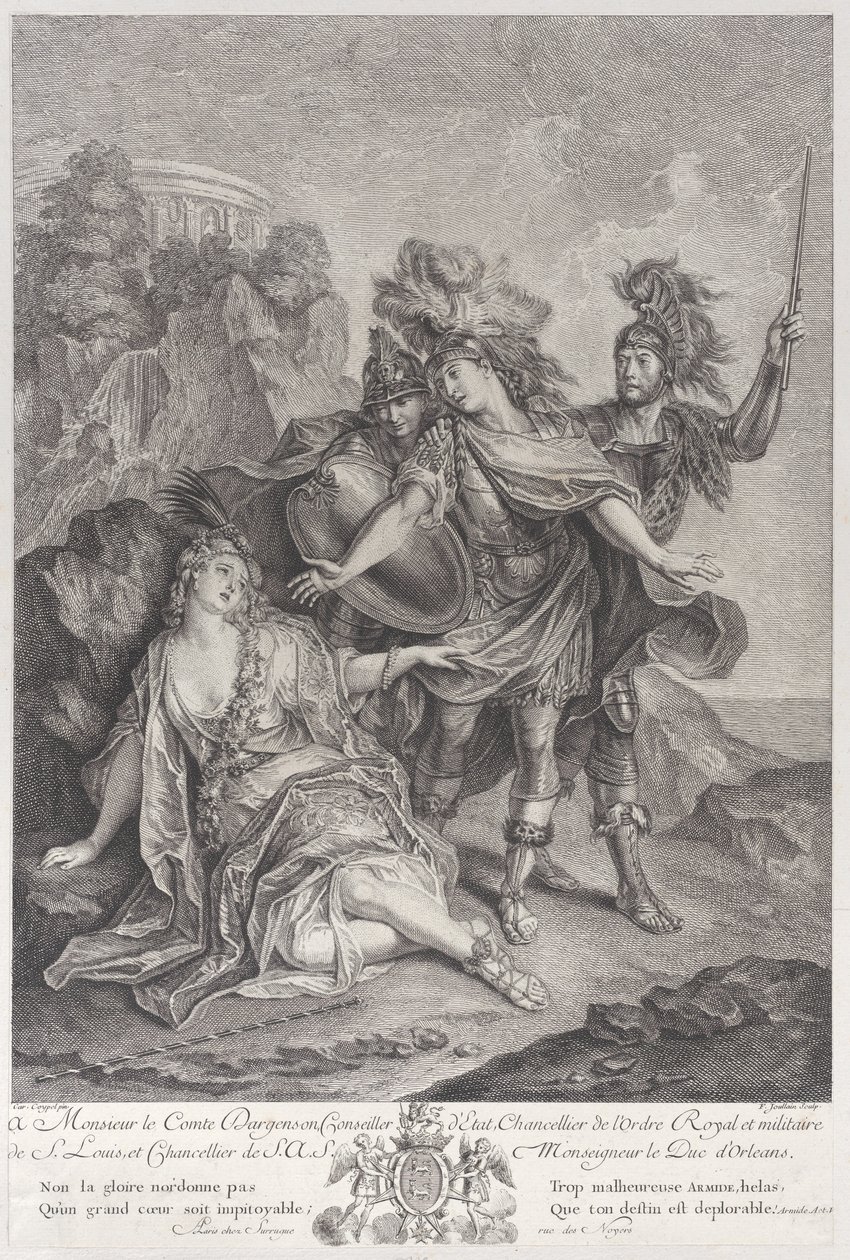 Rinaldo abandonando Armida, 1720-62. de Francois Joullain