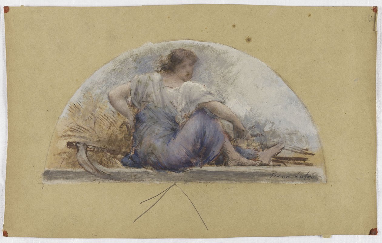 Esboço para a sala de jantar do Hôtel de Ville em Paris, Colheita ou verão de Francois Lafon