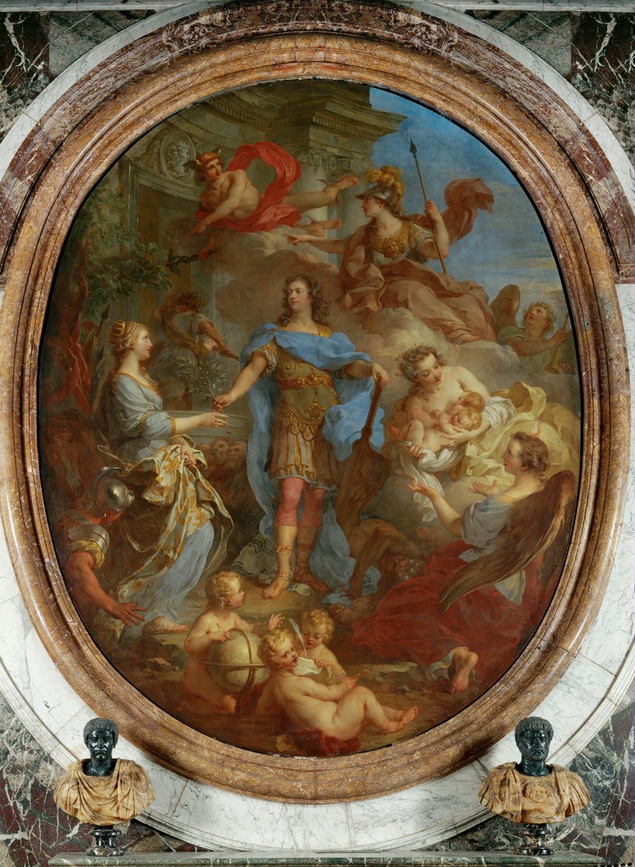 O rei Luís XV trazendo a paz à Europa (pintura sobre tela) de Francois Lemoyne