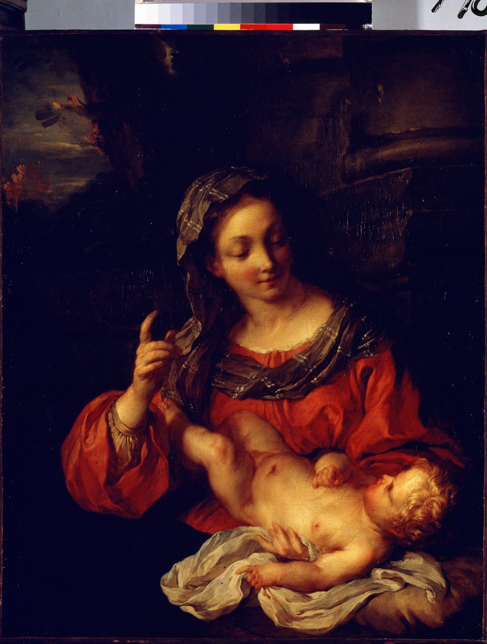 ""A Virgem e o Menino"" (Virgem e Menino) Pintura de François Le Moyne (1688-1737) 1730 Museu Hermitage São Petersburgo de François Lemoyne