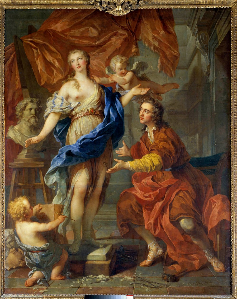 Pigmalião vendo a sua estátua animada Pintura de François Le Moyne (1688-1737). 1729. Dim 2,12 x 1,68 m Tours, Musee des Beaux Arts de François Lemoyne