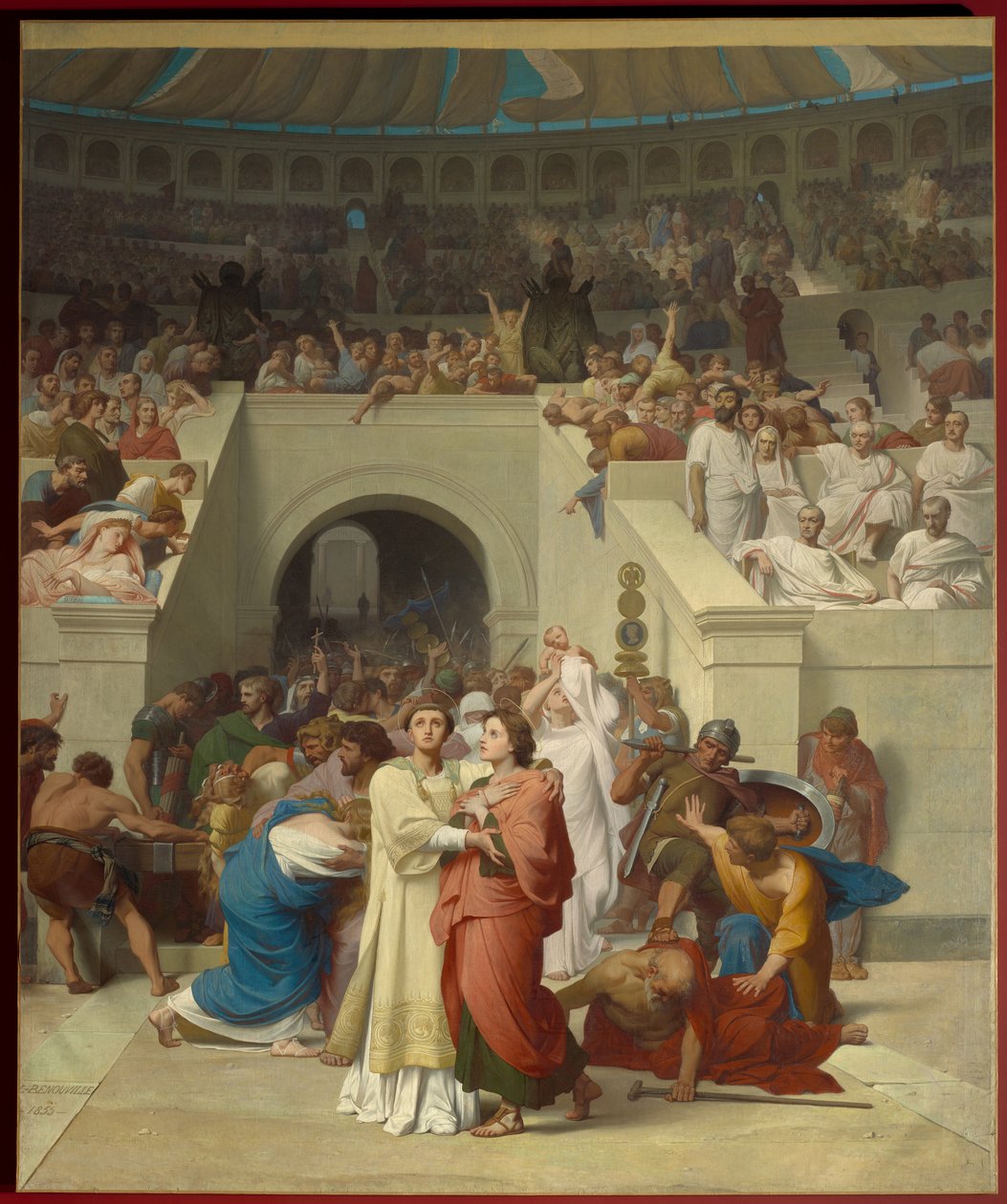 Mártires cristãos entrando no anfiteatro de Francois Leon Benouville