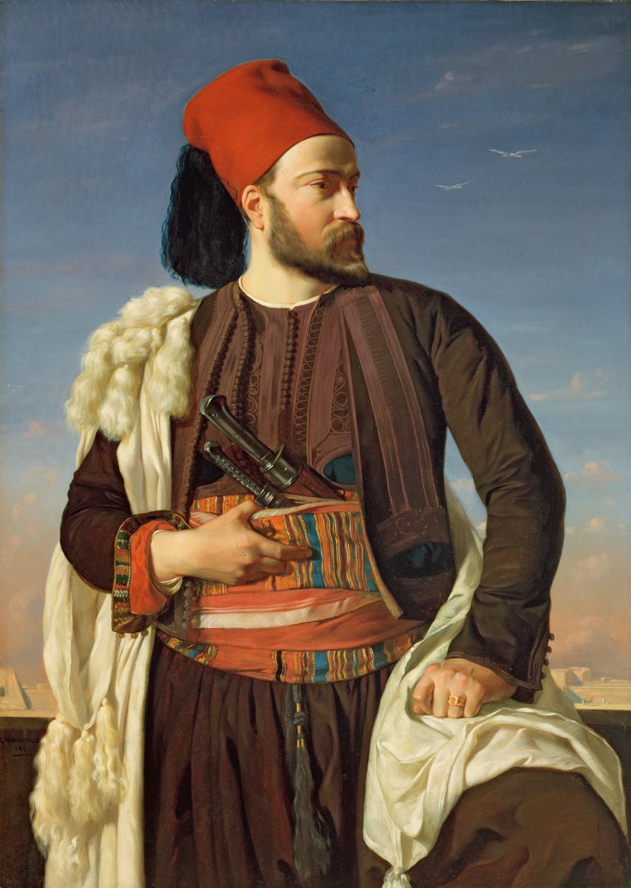 Retrato de Leconte de Floris no uniforme do exército egípcio, 1840 de Francois Leon Benouville