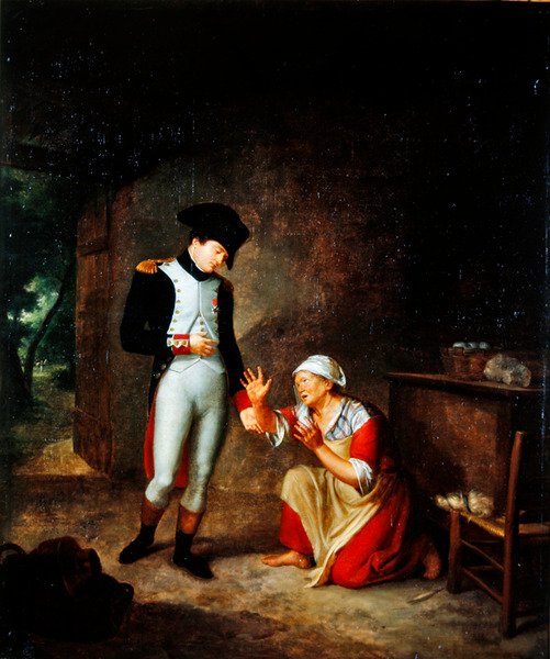 Napoleão visita um camponês nos arredores de Brienne, em 4 de agosto de 1805 de Francois Leroy de Liancourt