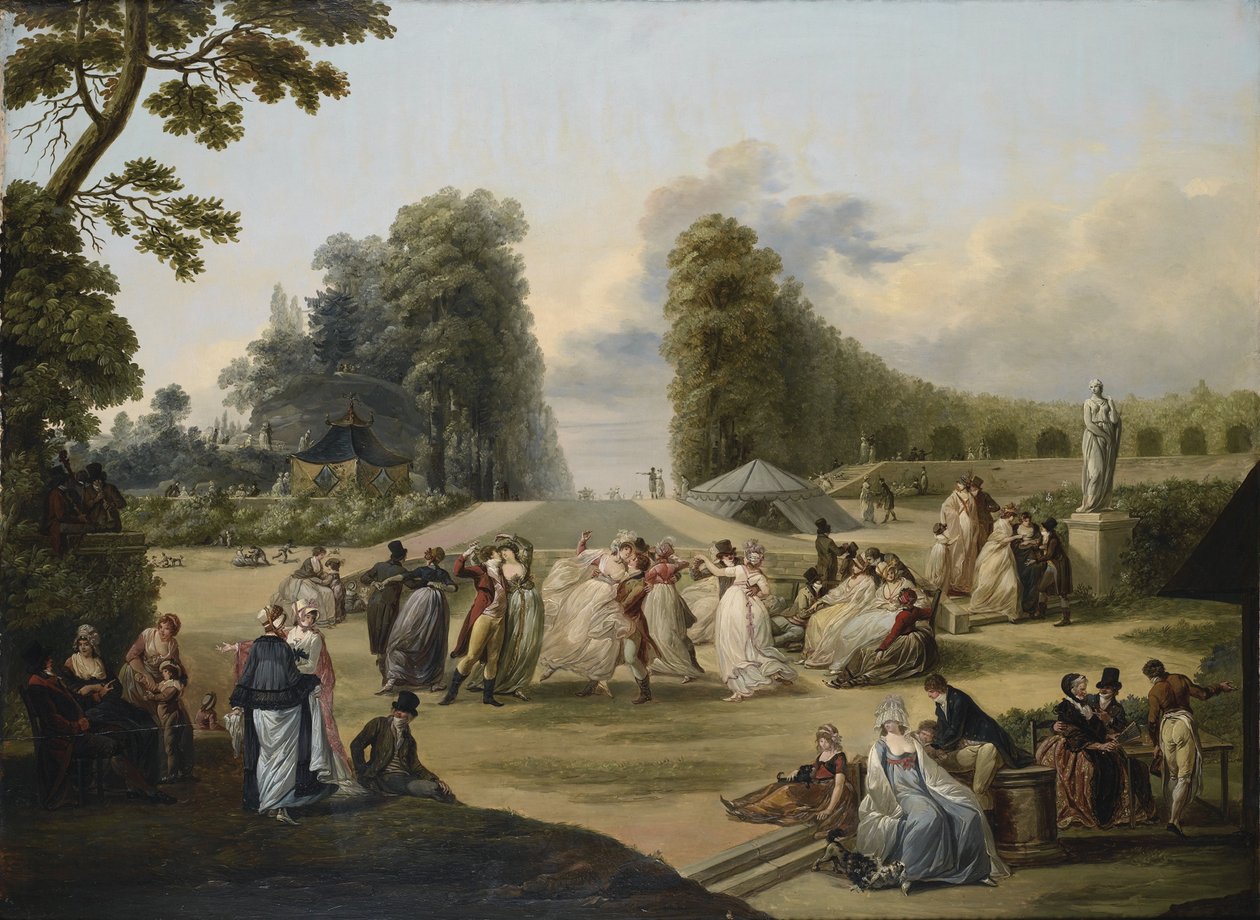 Bola nos Jardins Tivoli, Paris, 1799 de Francois Louis Joseph Watteau