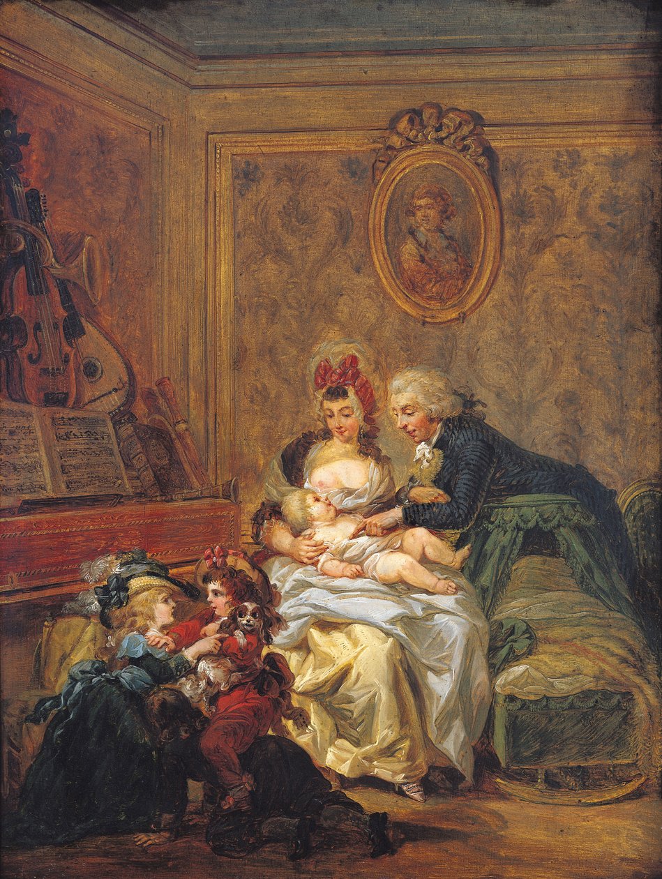 A satisfação do casamento ou, a família feliz de Francois Louis Joseph Watteau