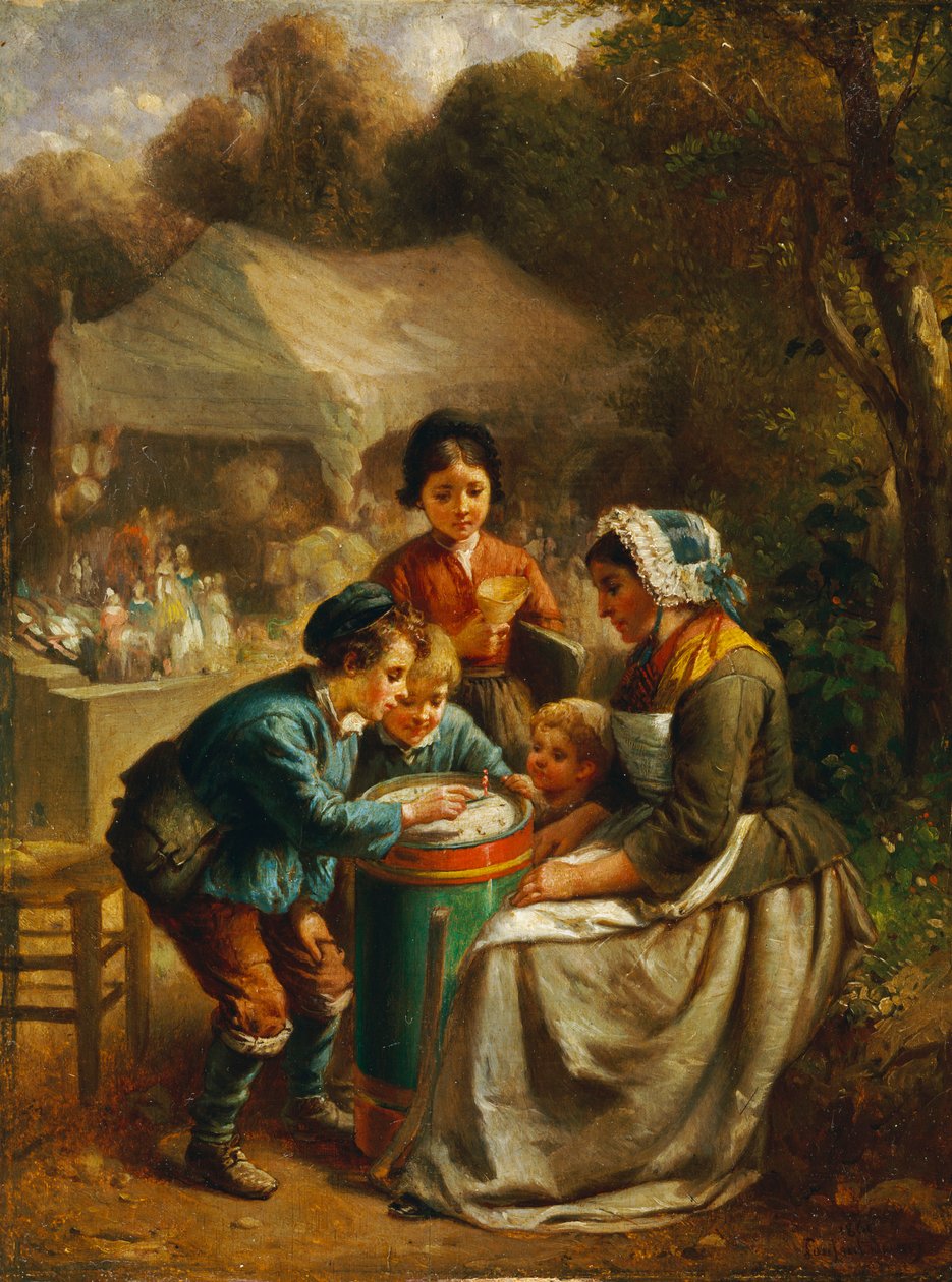 O vendedor de brinquedos, 1860 de Francois Louis Lanfant de Metz