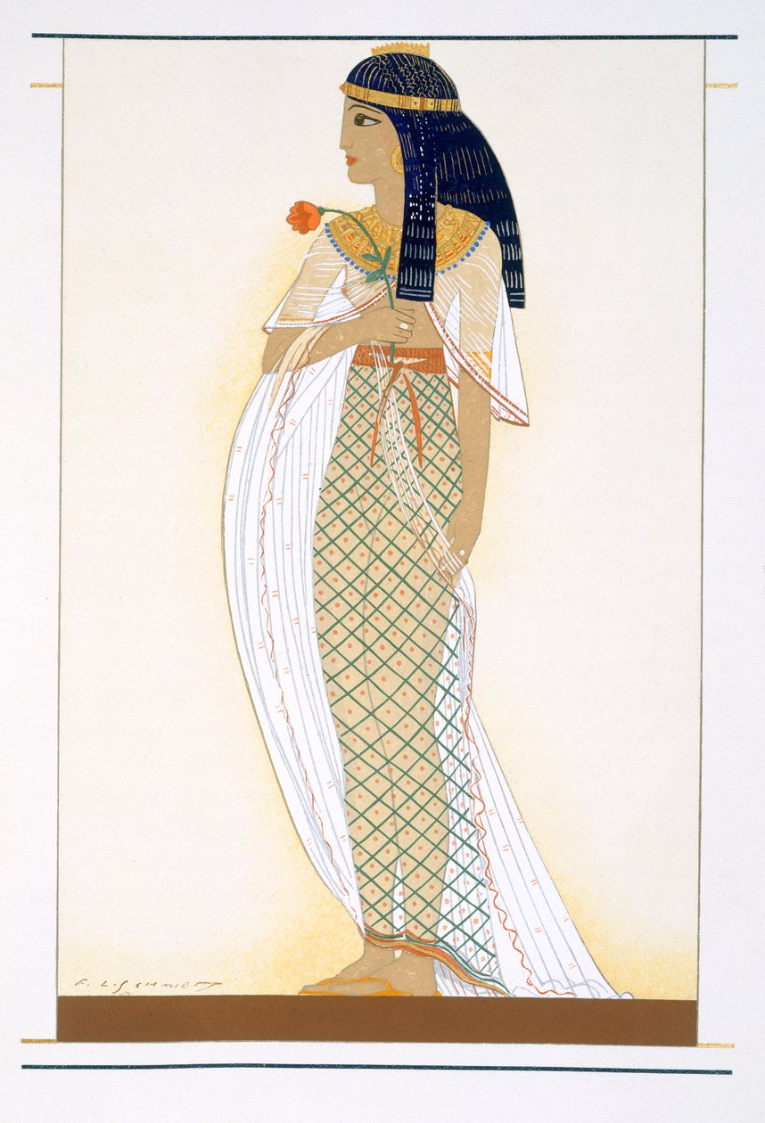 Uma princesa, uma ilustração de "L&39;Odyssee", de Homero, traduzida por Victor Berard, 1929-33 de Francois Louis Schmied
