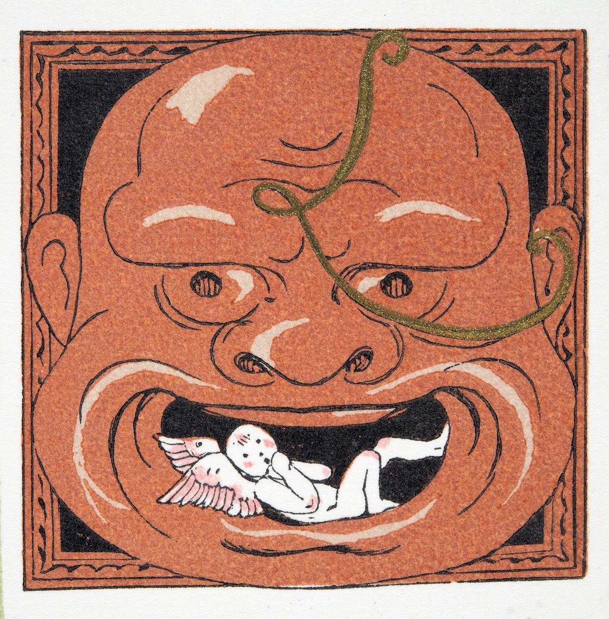 Máscara Facial, pub. 1922 (estêncil) de Francois Louis Schmied