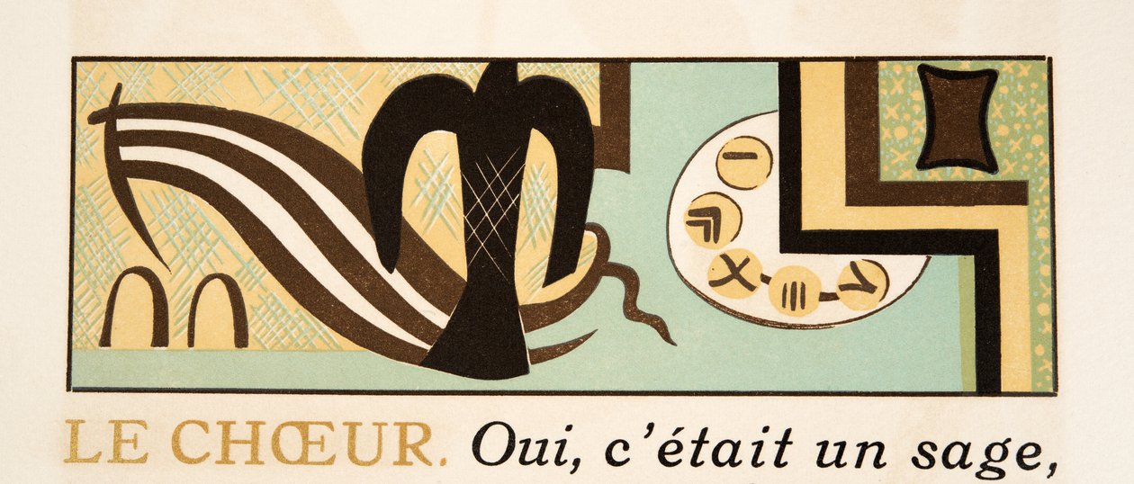 Ilustração gráfica do PROMETHEUS acorrentado por Aeschylus, bar. 1941 (estêncil) de Francois Louis Schmied