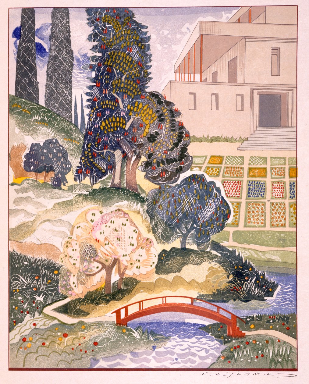Ilustração de &39;Kim&39;, por Rudyard Kipling, pub. 1930 de Francois Louis Schmied