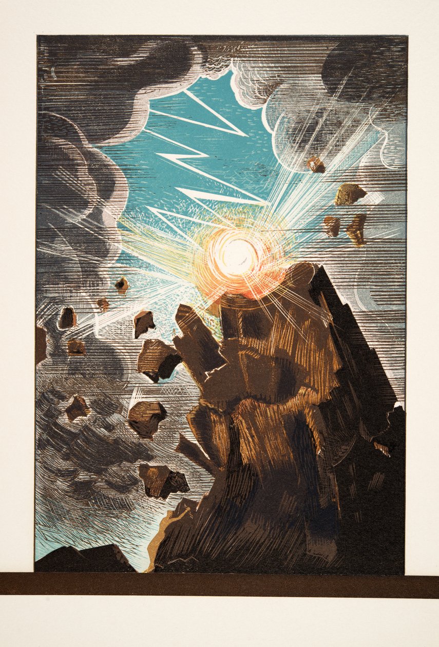 Ilustração de Prometheus acorrentado por Aeschylus, pub. 1941 (estêncil) de Francois Louis Schmied