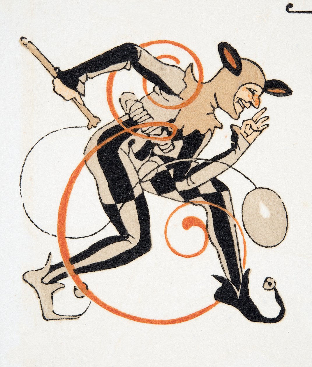 Letra E de Personages de Comedie, pub. 1922 (estêncil) de Francois Louis Schmied