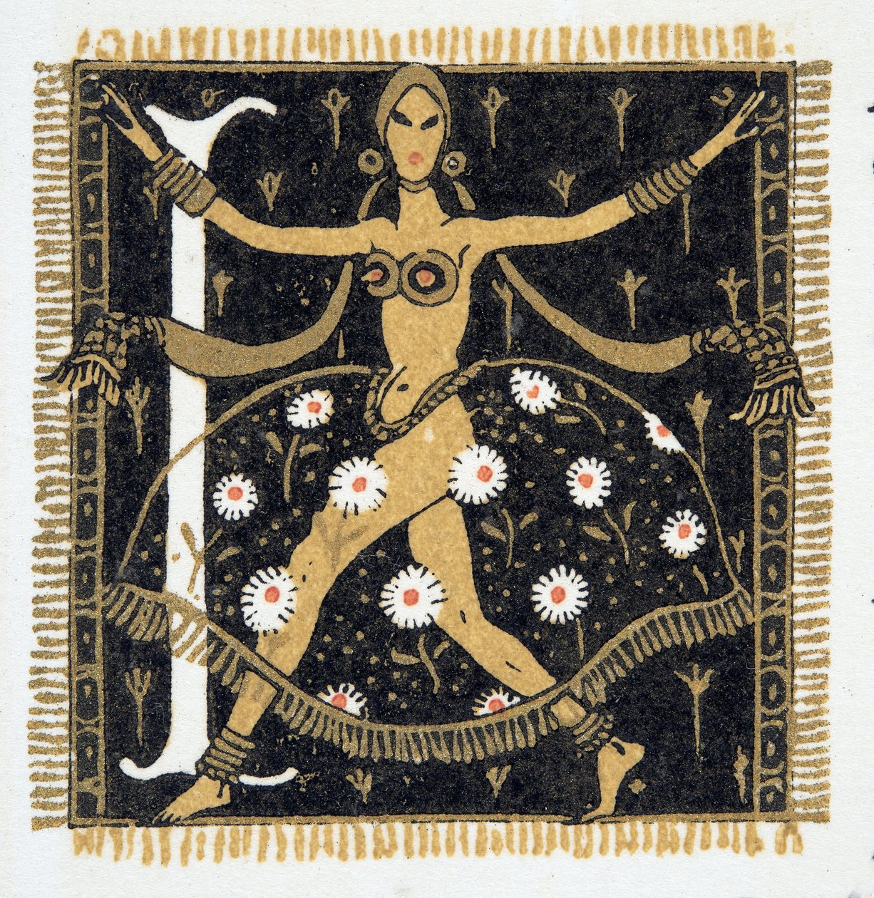 Carta "L" de Personages de Comedie, pub. 1922 (impressão pochoir) de Francois Louis Schmied