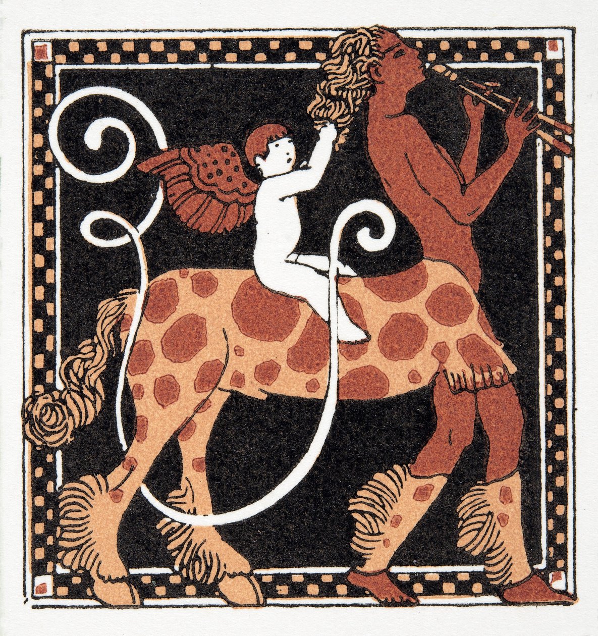 Letra U, de Comedy Fellows, pub. 1922 (estêncil) de Francois Louis Schmied