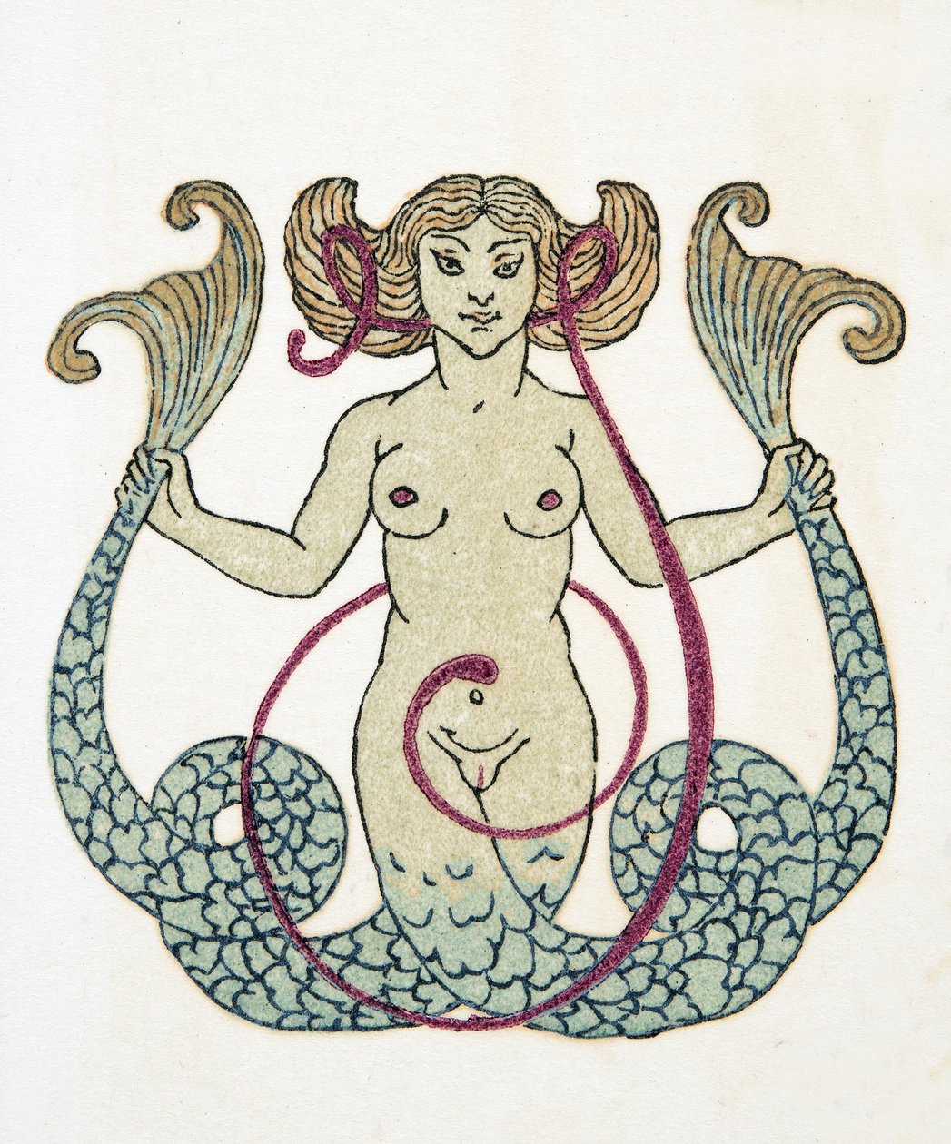 Sereia, bar. 1922 (estêncil) de Francois Louis Schmied