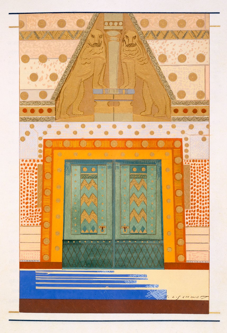 O Portal de Tróia, uma ilustração de "L&39;Odyssee", de Homero, traduzida por Victor Berard, 1929-33 de Francois Louis Schmied