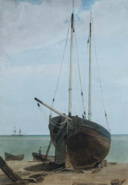 Combinado: Lugger e Barcos de Francois Louis Thomas Francia