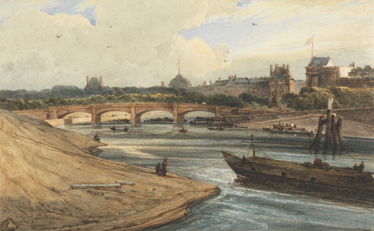 O Palácio Pont de la Concorde e Tuileries do Cours la Reine de Francois Louis Thomas Francia