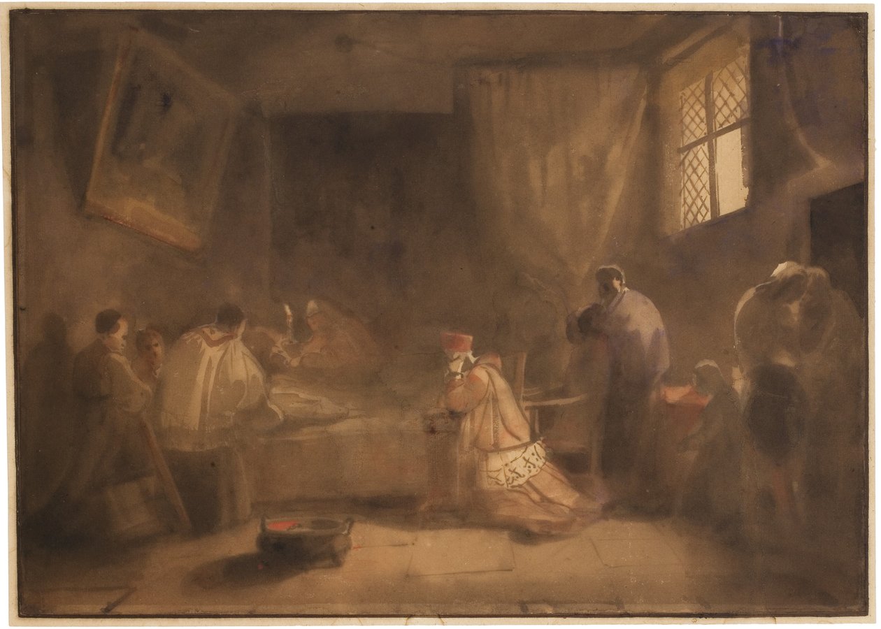 A morte de Poussin de Francois Marius Granet