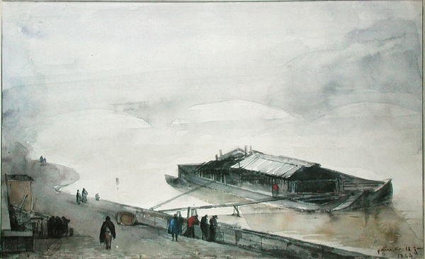 O Sena, 1843 (wc no papel) de Francois Marius Granet