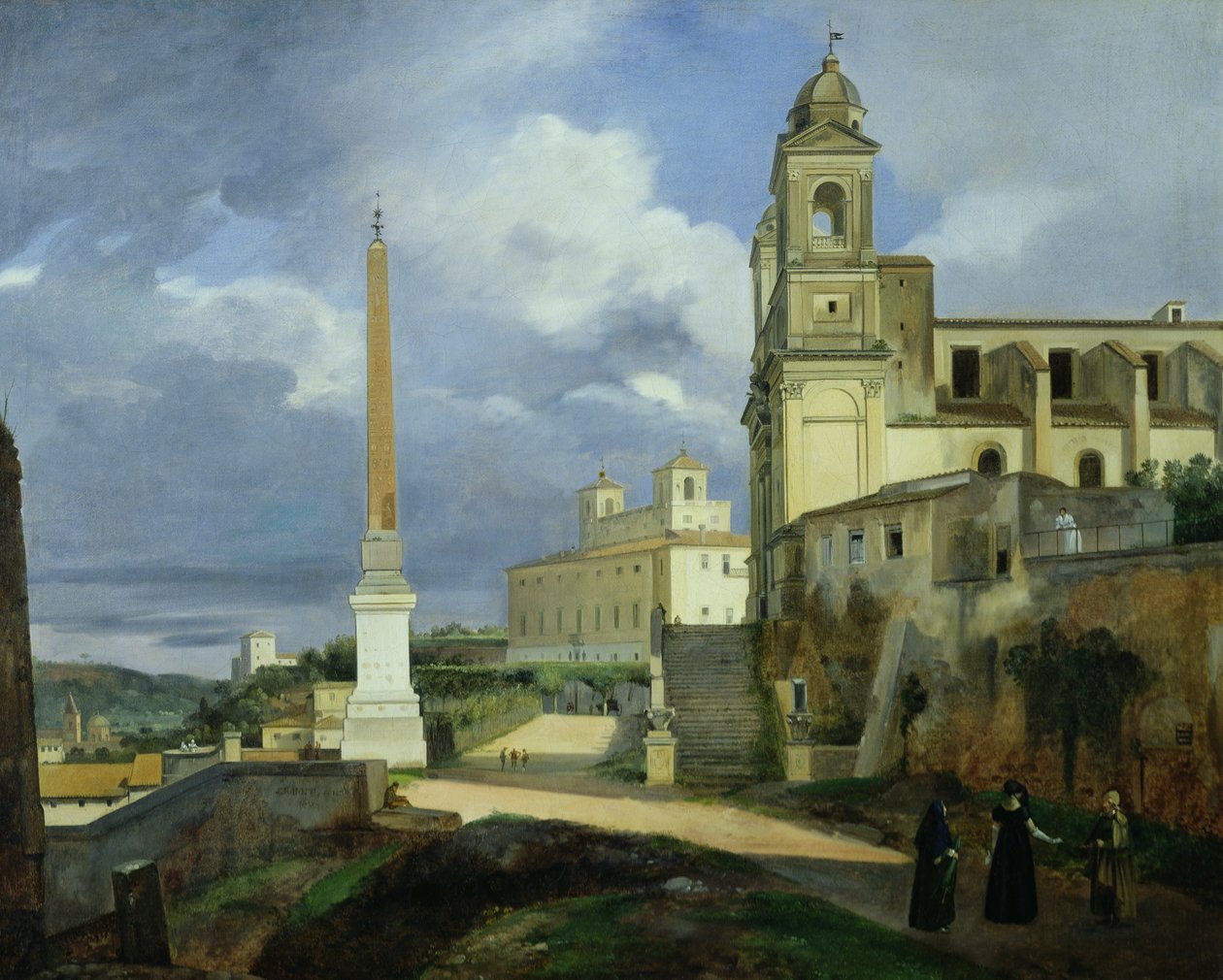 Trinita dei Monti e a Villa Medici, Roma de Francois Marius Granet