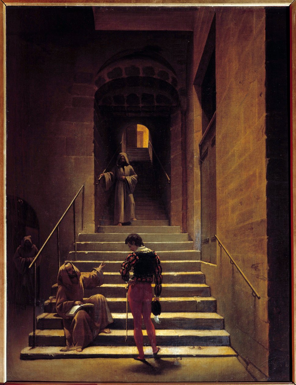 Vista do interior de um convento em Roma Pintura de François Marius Granet (1775-1849) Sol do século XIX. 0,65x0,49 m Pau, Museu de Belas Artes de Francois Marius Granet