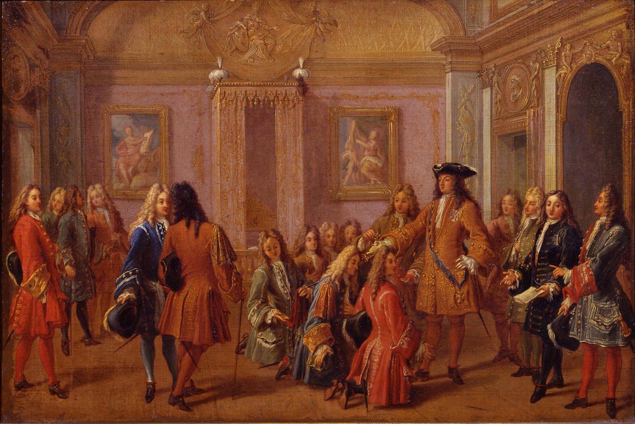 Primeiro Enobrecimento dos Cavaleiros da Ordem de São Luís por Luís XIV em Versalhes em 8 de maio de 169 de Francois Marot