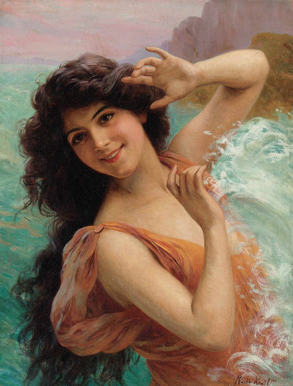 A Ninfa da Água (óleo sobre tela) de Francois Martin Kavel