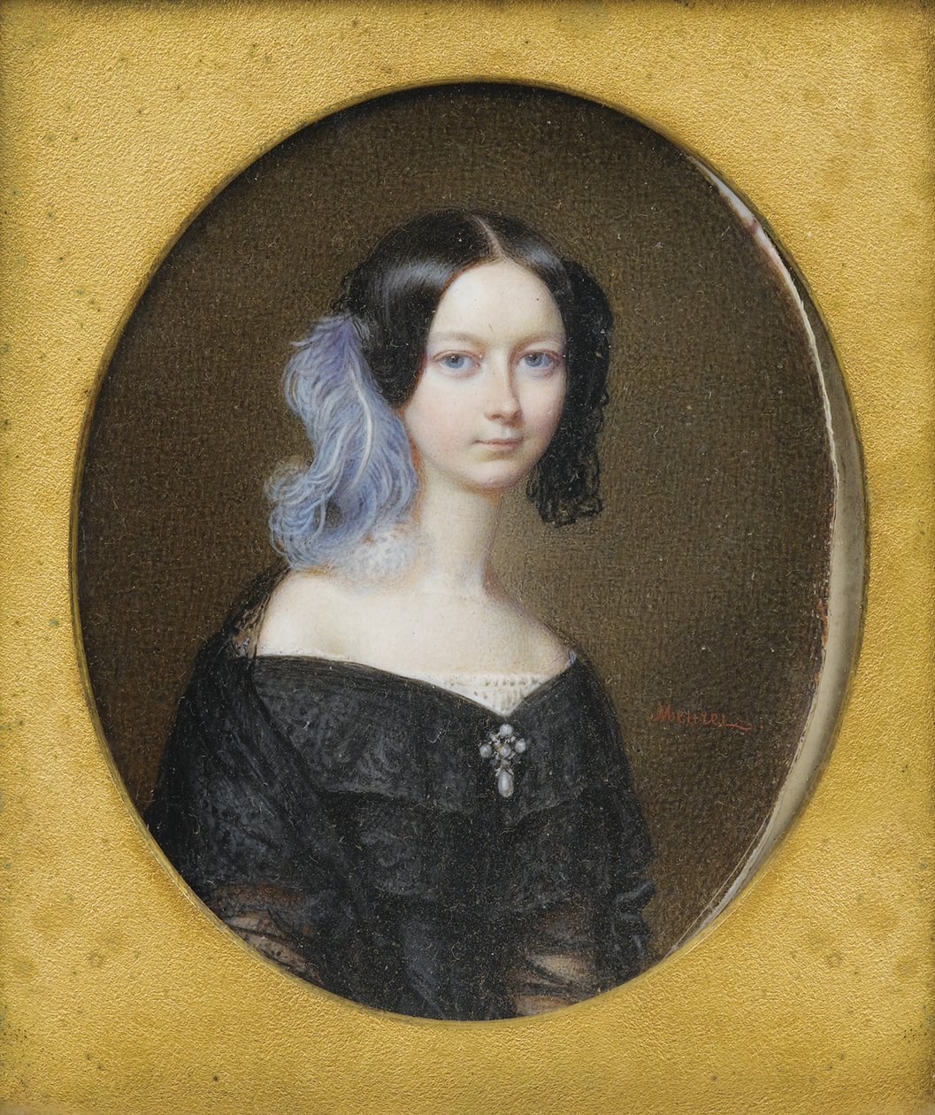 Duquesa Helene de Mecklenburg-Schwerin 1814-1858, mais tarde Duquesa de Orleans, ca 1835 de Francois Meuret