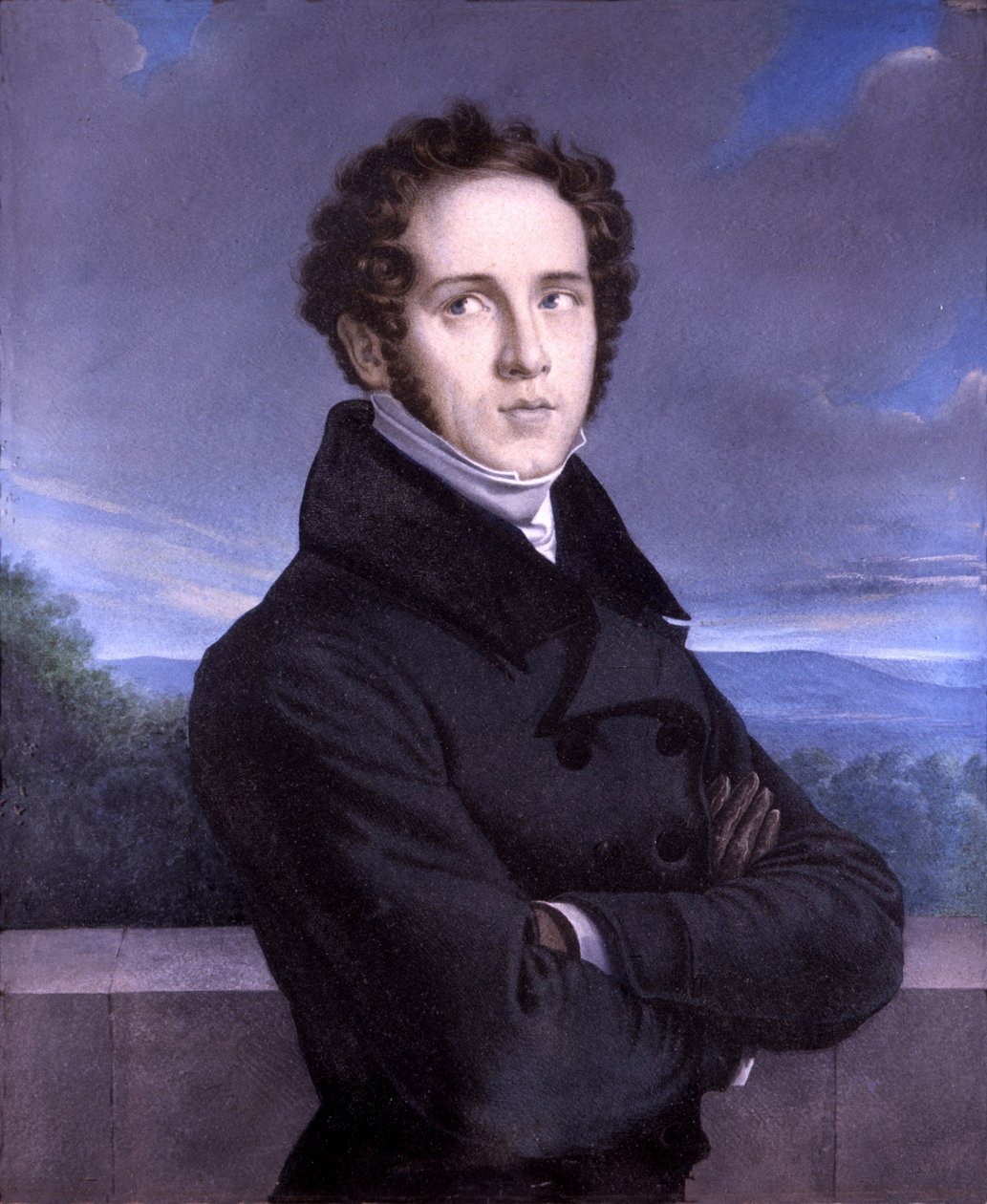 Retrato de Vincenzo Bellini (1801-1835) (óleo sobre tela) de Francois Millet