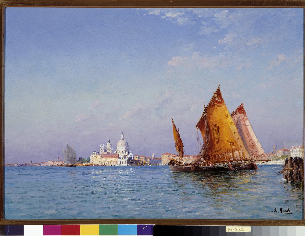 Topis na bacia em frente à Igreja da Saudação em Veneza Pintura de François Nardi (1861-1936) Século XX Menção obrigatória: Fundação da coleção respeita de Provence, Marselha de Francois Nardi