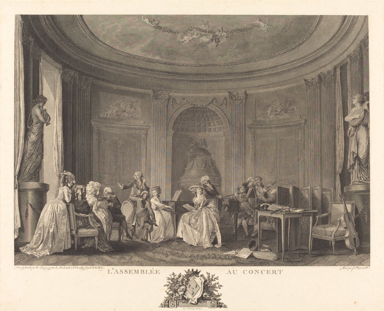 A montagem no concerto de Francois Nicolas Barthelemy Dequevauviller after Nicolas Lavreince
