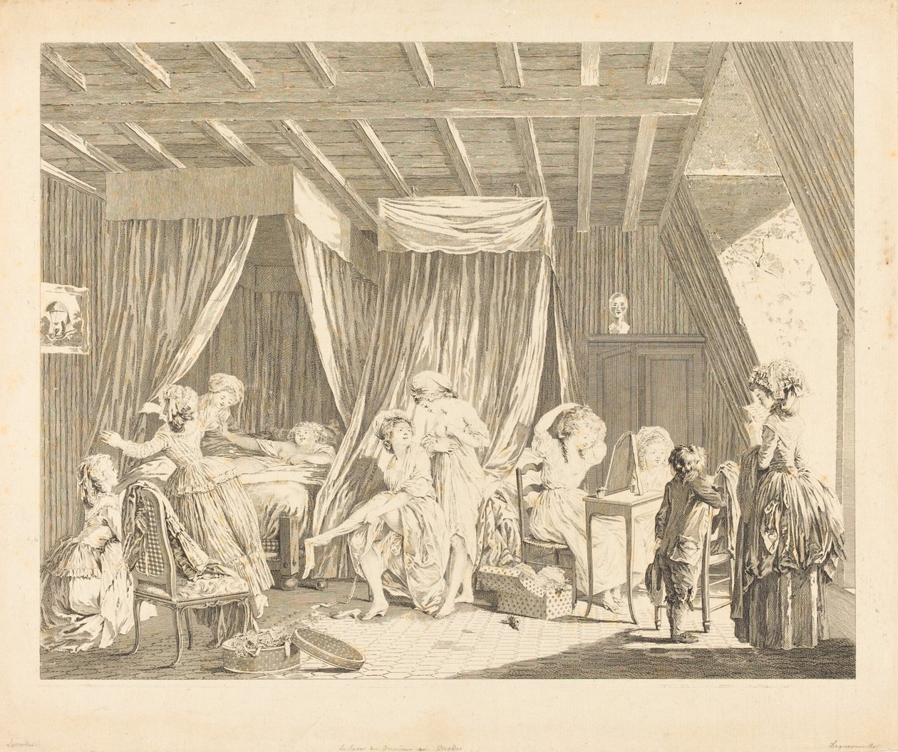 A alavanca dos ouvrieres em modos de Francois Nicolas Barthelemy Dequevauviller after Nicolas Lavreince