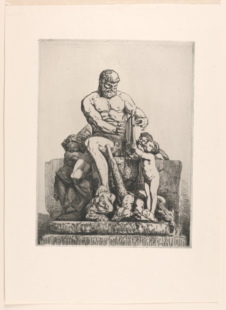 Hércules, prato um de Twelve Etchings de Chifflart de Francois Nicolas Chifflart