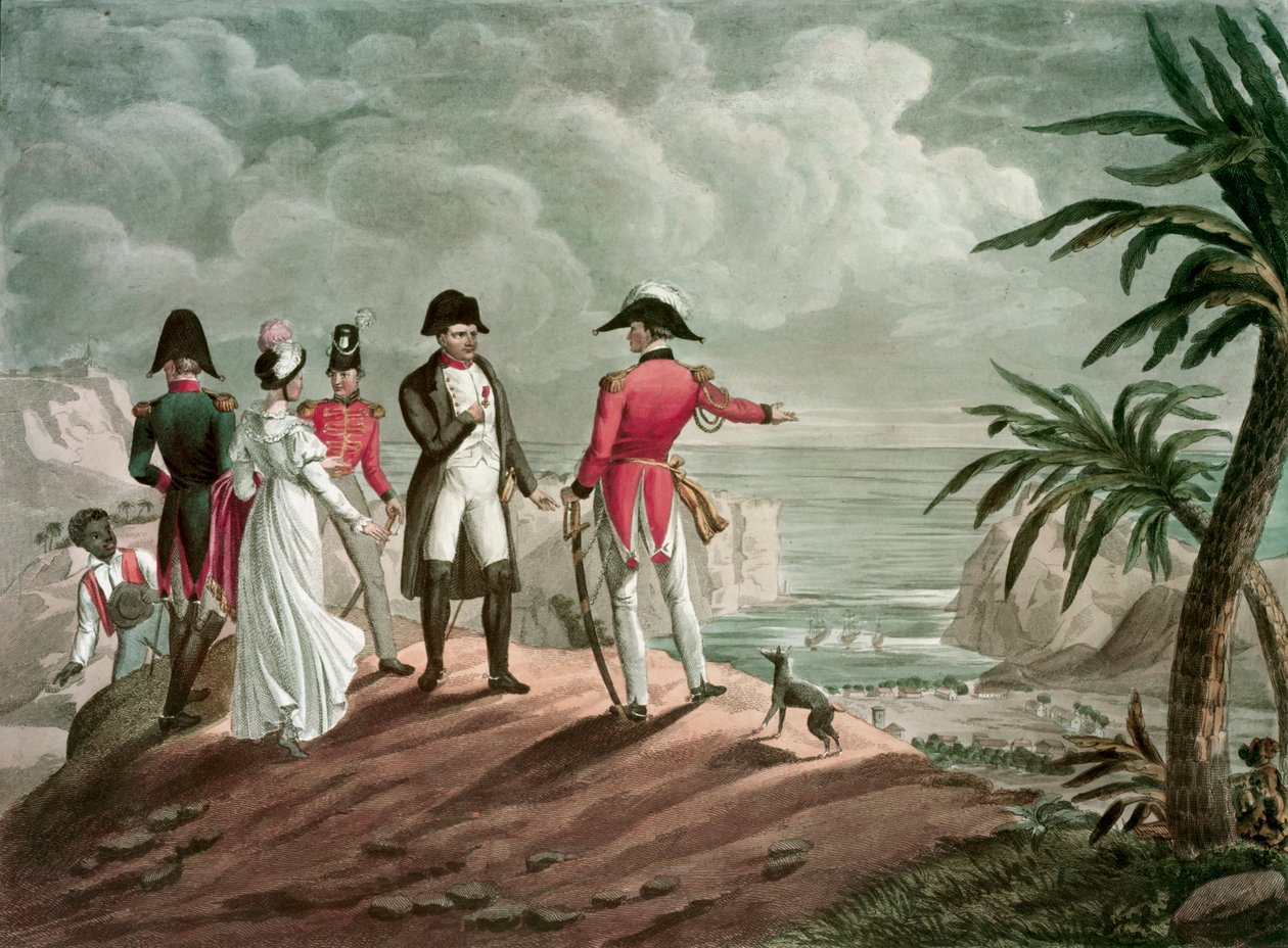 Bonaparte em Santa Helena (gravura em aço) de Francois Nicolas Martinet
