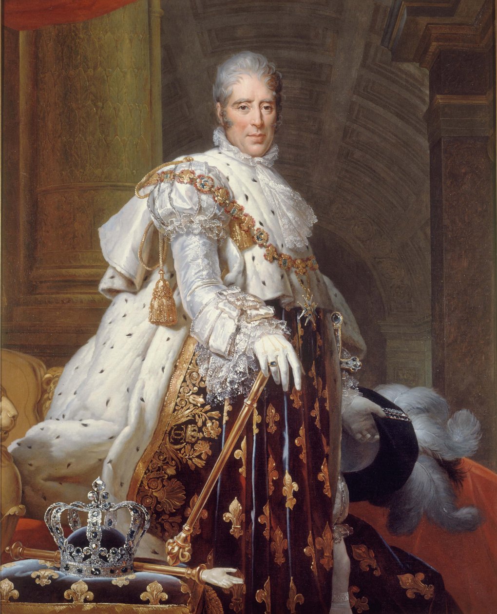 Retrato de Carlos X em traje sagrado, c.1825 (óleo sobre tela) de Francois Pascal Simon (studio of) Gerard